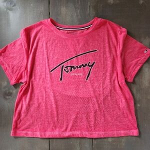 Tommy Hilfiger Cropped Script T-Shirt – Size Small